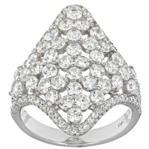 White CZ  Sterling ring NIB SZ 6